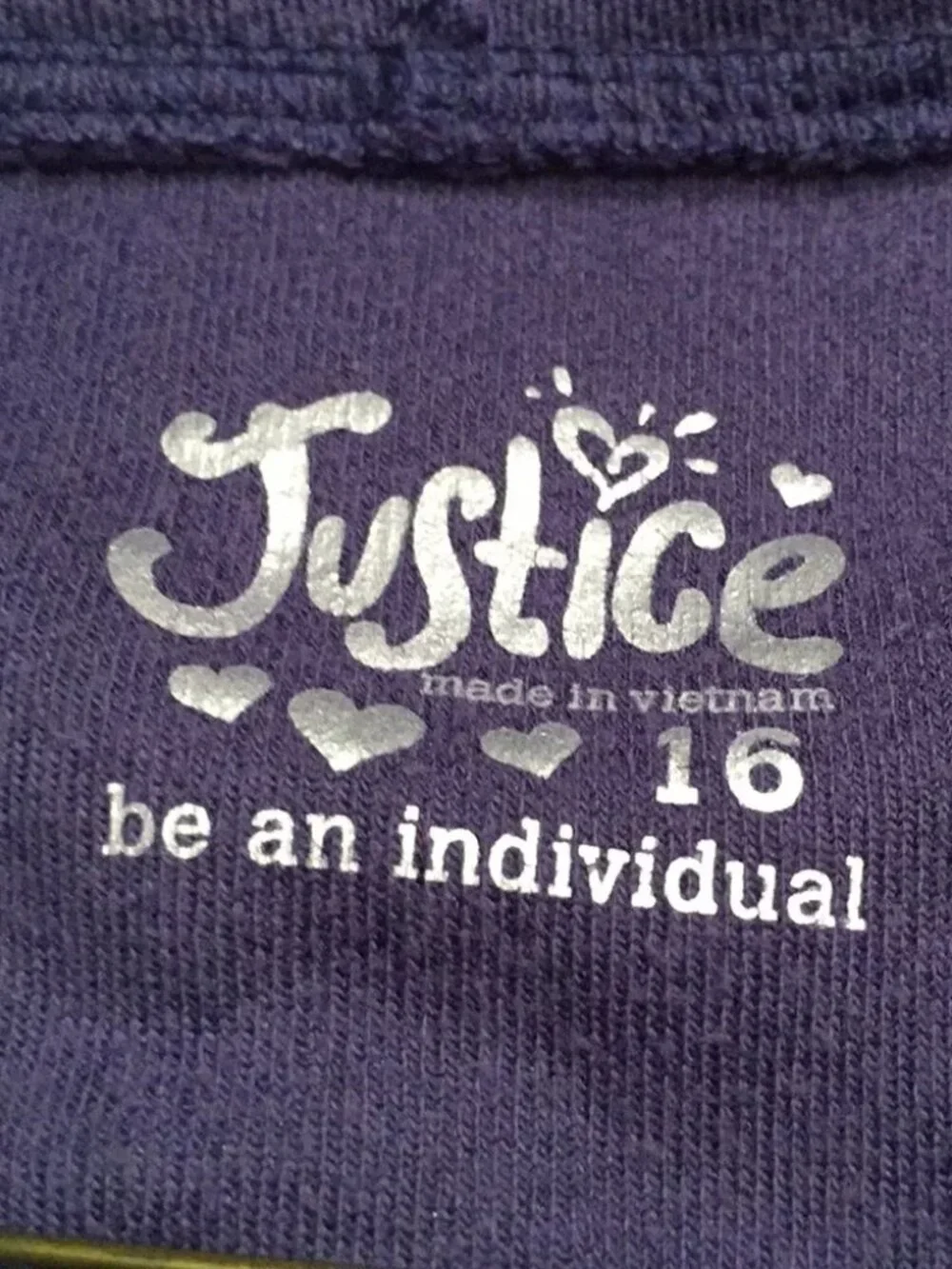Justice 16 navy blue velour glitter LOVE hoodie jacket